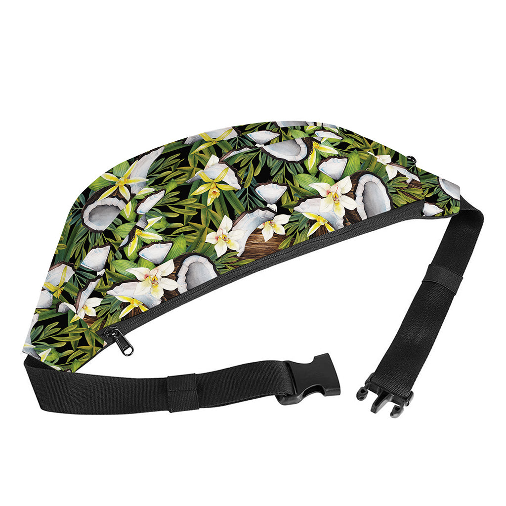 Vanilla Flower And Coconut Pattern Print Fanny Pack