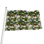 Vanilla Flower And Coconut Pattern Print Flag