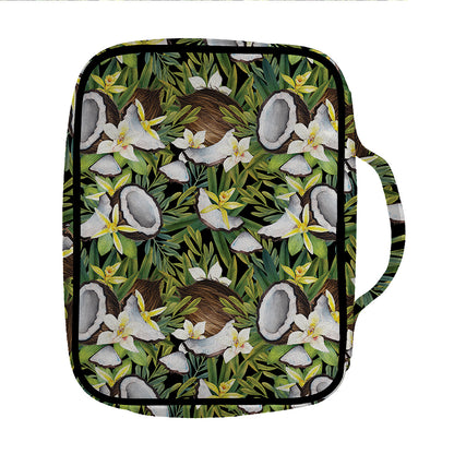 Vanilla Flower And Coconut Pattern Print Front Pocket Bible Bag