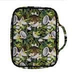 Vanilla Flower And Coconut Pattern Print Front Pocket Bible Bag