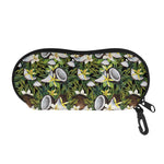 Vanilla Flower And Coconut Pattern Print Glasses Case