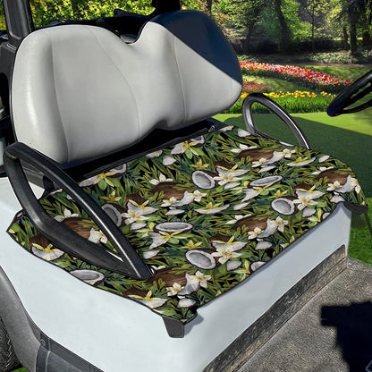 Vanilla Flower And Coconut Pattern Print Golf Cart Seat Cover