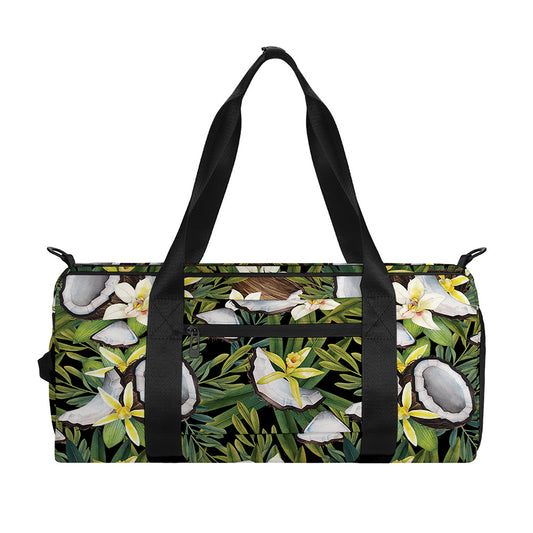 Vanilla Flower And Coconut Pattern Print Gym Bag