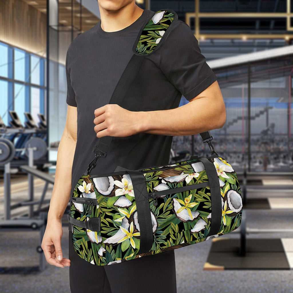 Vanilla Flower And Coconut Pattern Print Gym Bag