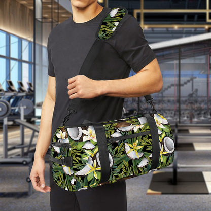 Vanilla Flower And Coconut Pattern Print Gym Bag