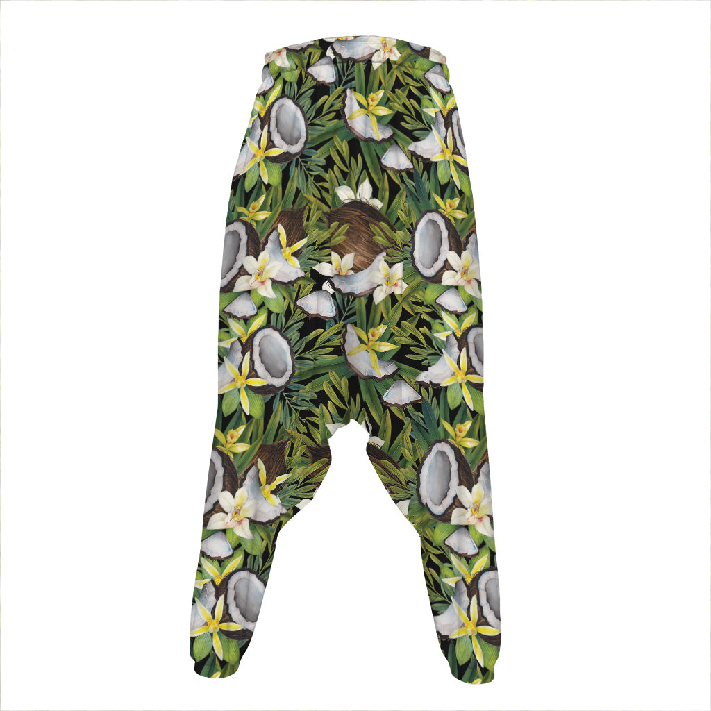 Vanilla Flower And Coconut Pattern Print Hammer Pants