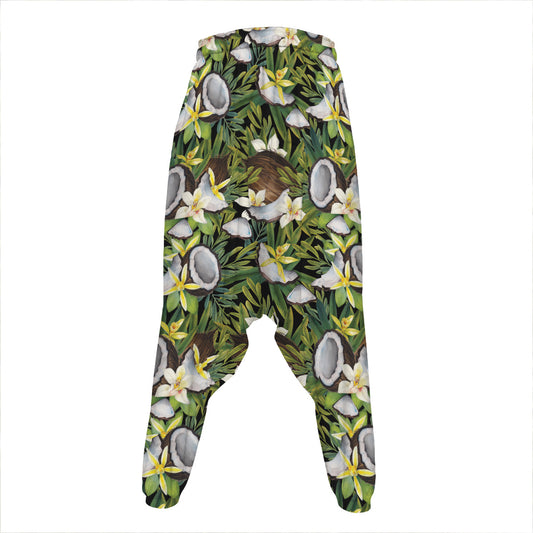 Vanilla Flower And Coconut Pattern Print Hammer Pants
