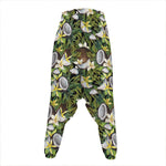 Vanilla Flower And Coconut Pattern Print Hammer Pants