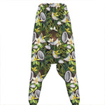 Vanilla Flower And Coconut Pattern Print Hammer Pants