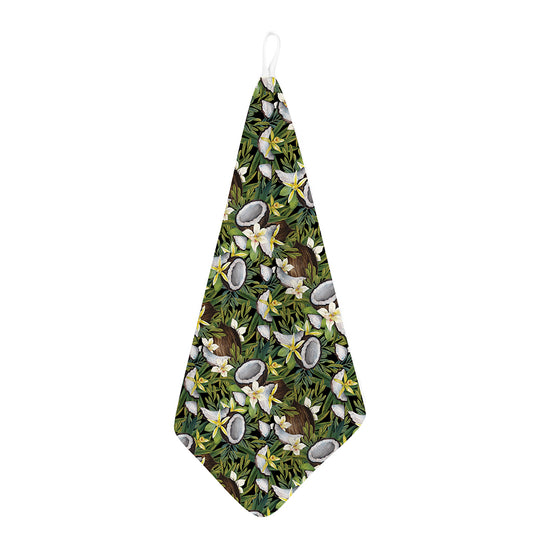 Vanilla Flower And Coconut Pattern Print Hand Towel