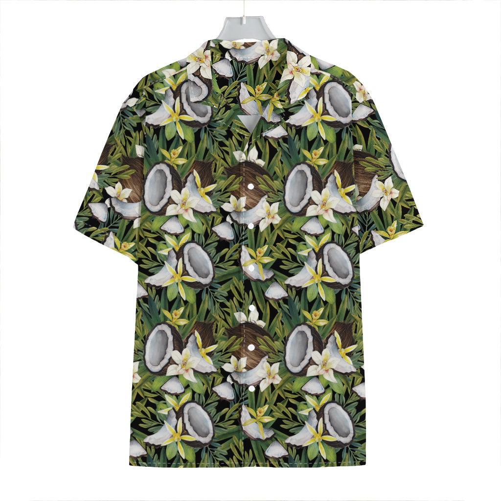 Vanilla Flower And Coconut Pattern Print Hawaiian Shirt