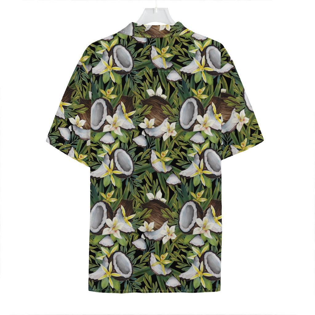 Vanilla Flower And Coconut Pattern Print Hawaiian Shirt