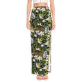 Vanilla Flower And Coconut Pattern Print High Slit Maxi Skirt