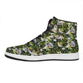 Vanilla Flower And Coconut Pattern Print High Top Leather Sneakers
