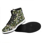 Vanilla Flower And Coconut Pattern Print High Top Leather Sneakers
