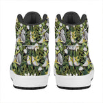 Vanilla Flower And Coconut Pattern Print High Top Leather Sneakers