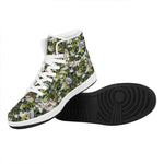 Vanilla Flower And Coconut Pattern Print High Top Leather Sneakers