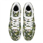 Vanilla Flower And Coconut Pattern Print High Top Leather Sneakers