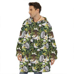 Vanilla Flower And Coconut Pattern Print Hoodie Blanket