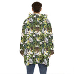 Vanilla Flower And Coconut Pattern Print Hoodie Blanket