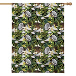 Vanilla Flower And Coconut Pattern Print House Flag