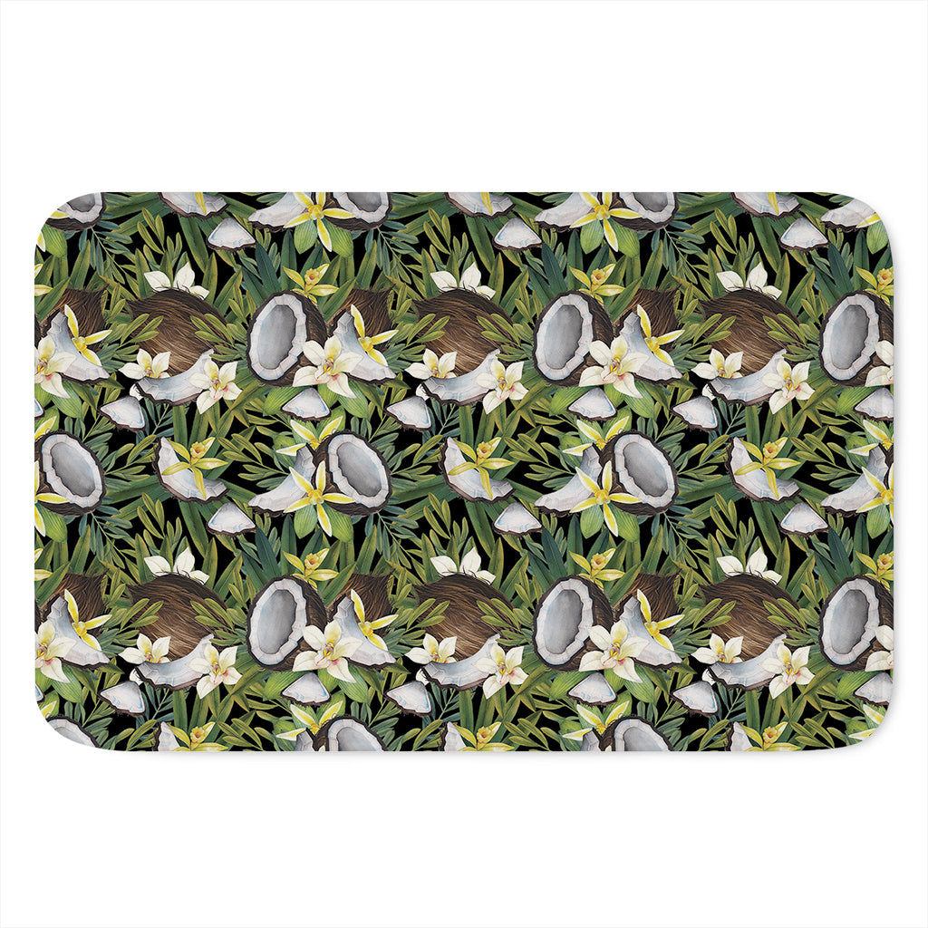 Vanilla Flower And Coconut Pattern Print Indoor Door Mat