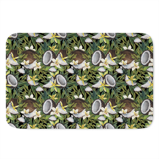 Vanilla Flower And Coconut Pattern Print Indoor Door Mat