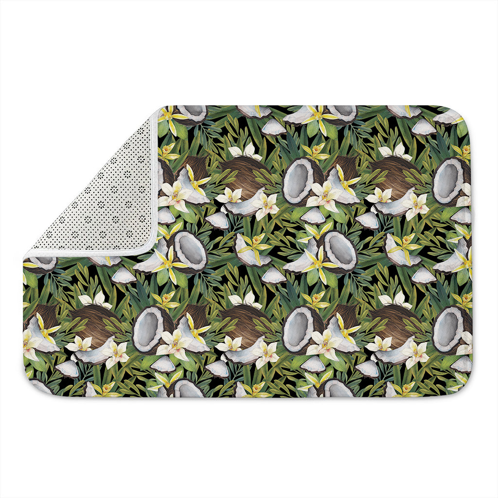 Vanilla Flower And Coconut Pattern Print Indoor Door Mat