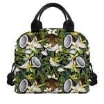 Vanilla Flower And Coconut Pattern Print Insulated Lunch Bag