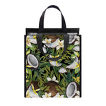 Vanilla Flower And Coconut Pattern Print Insulated Lunch Tote