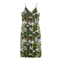 Vanilla Flower And Coconut Pattern Print Jersey Midi Cami Dress