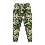 Vanilla Flower And Coconut Pattern Print Jogger Pants