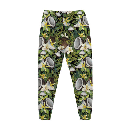 Vanilla Flower And Coconut Pattern Print Jogger Pants