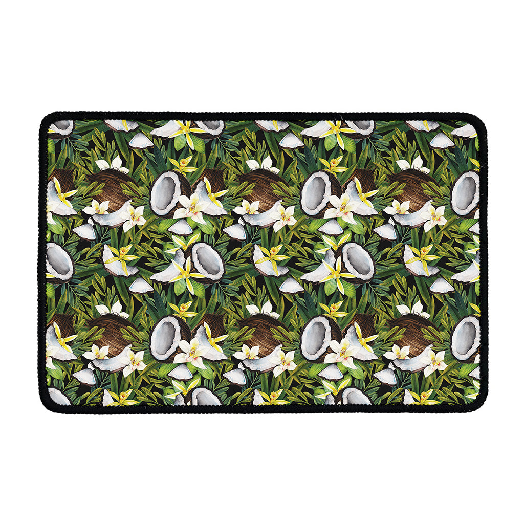 Vanilla Flower And Coconut Pattern Print Kitchen Mat