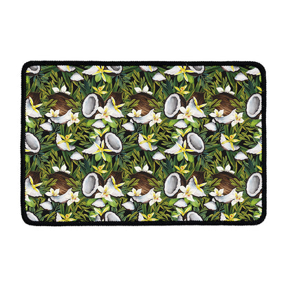 Vanilla Flower And Coconut Pattern Print Kitchen Mat