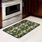 Vanilla Flower And Coconut Pattern Print Kitchen Mat
