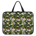 Vanilla Flower And Coconut Pattern Print Laptop Sleeve With Handle