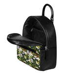 Vanilla Flower And Coconut Pattern Print Leather Backpack