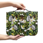 Vanilla Flower And Coconut Pattern Print Leather Bible Cover