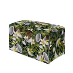 Vanilla Flower And Coconut Pattern Print Leather Tissue Box Cover