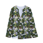 Vanilla Flower And Coconut Pattern Print Long Sleeve Short Coat
