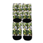 Vanilla Flower And Coconut Pattern Print Long Socks
