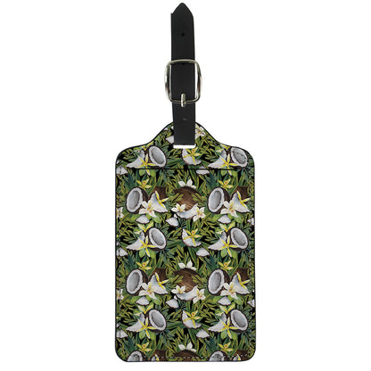 Vanilla Flower And Coconut Pattern Print Luggage Tag