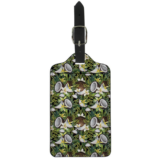 Vanilla Flower And Coconut Pattern Print Luggage Tag