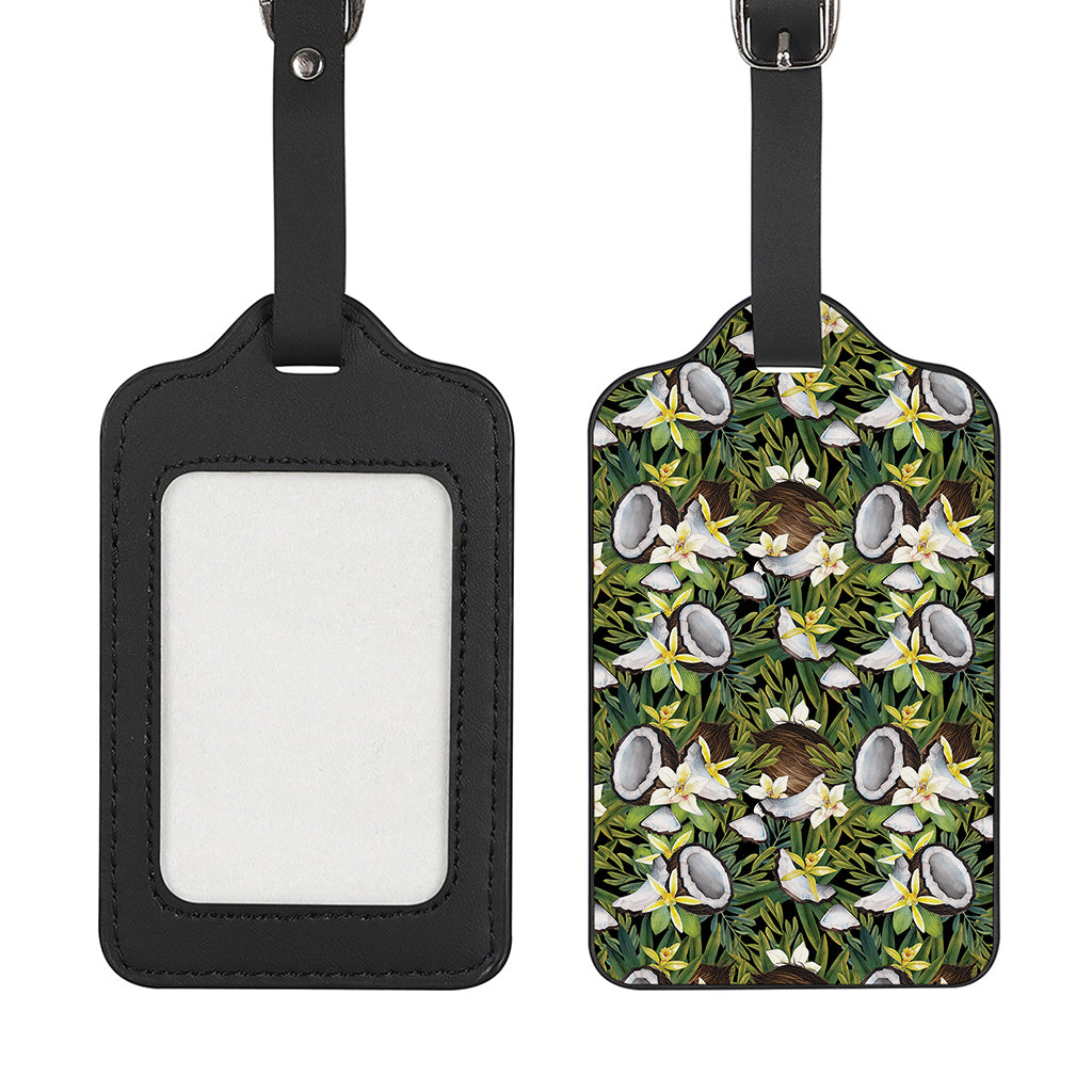 Vanilla Flower And Coconut Pattern Print Luggage Tag