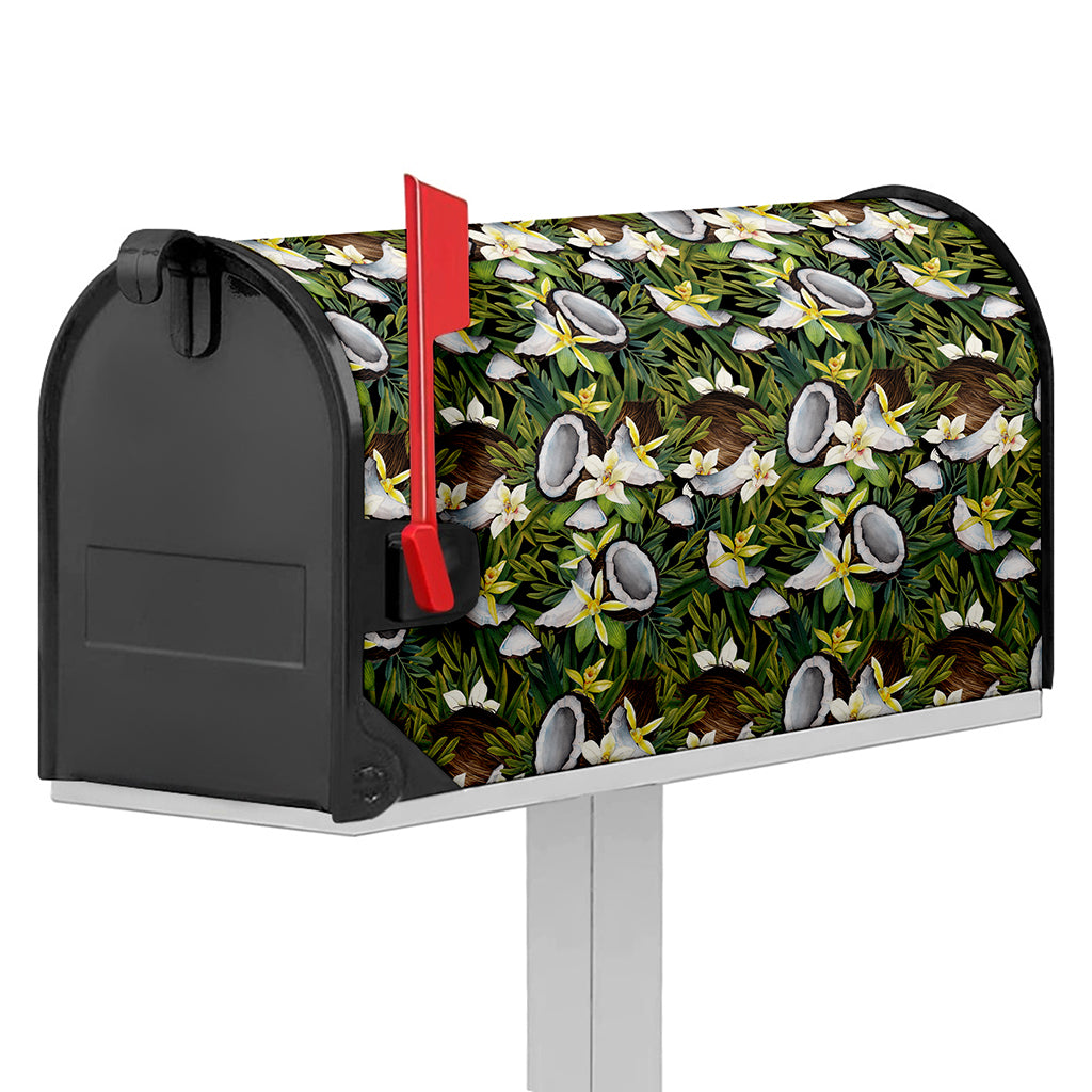 Vanilla Flower And Coconut Pattern Print Mailbox Cover