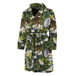 Vanilla Flower And Coconut Pattern Print Men's Bathrobe