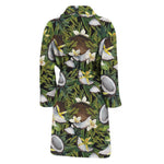 Vanilla Flower And Coconut Pattern Print Men's Bathrobe