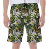 Vanilla Flower And Coconut Pattern Print Men's Beach Shorts