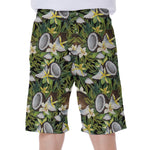 Vanilla Flower And Coconut Pattern Print Men's Beach Shorts